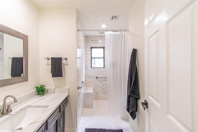 11523 Bandlon Dr, Houston, TX 77072 - full bath with vanity and a marble finish shower