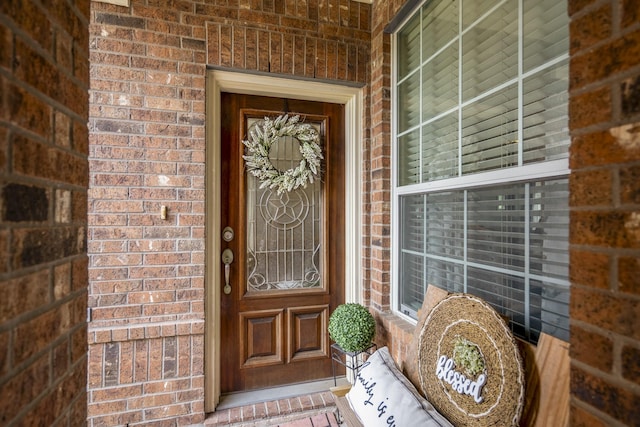18605 Syndee Loch Ct, Spring, TX 77379 - doorway to property with brick siding and a porch