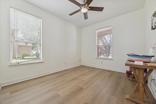 4206 Brazos Bend Dr, Pearland, TX 77584 - unfurnished room featuring light wood-style flooring and a ceiling fan