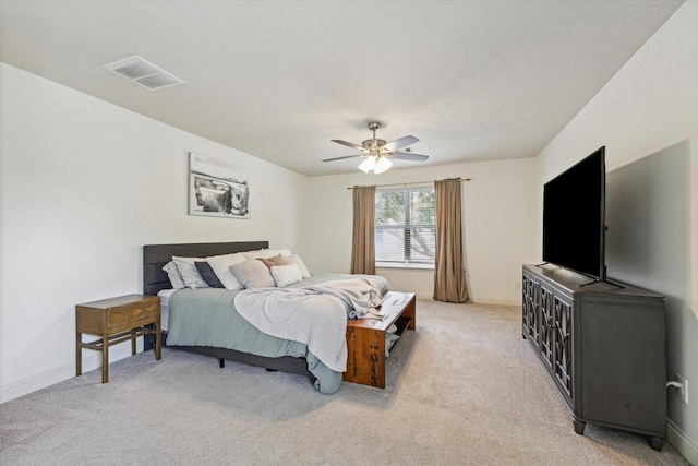 4206 Brazos Bend Dr, Pearland, TX 77584 - bedroom with light colored carpet and a ceiling fan