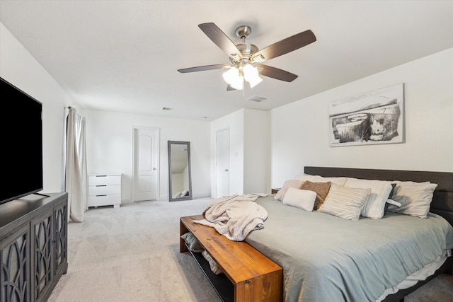 4206 Brazos Bend Dr, Pearland, TX 77584 - bedroom featuring light carpet and ceiling fan
