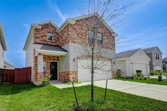 22351 Auburn Cabin Ln, Porter, TX 77365 - view of front of property with brick siding, concrete driveway, and an attached garage