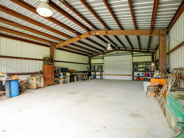 413 Christensen Rd, Hankamer, TX 77560 - garage featuring metal wall