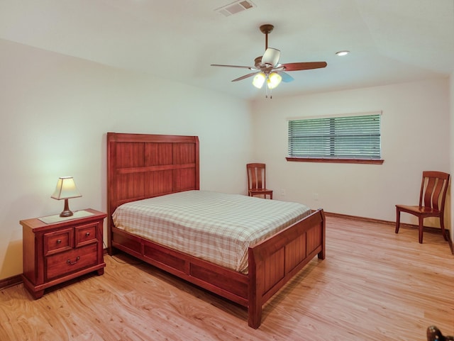 413 Christensen Rd, Hankamer, TX 77560 - bedroom with light wood finished floors, recessed lighting, and ceiling fan