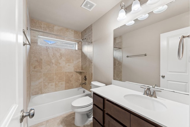 13207 Parkway Meadows Dr, Houston, TX 77077 - bathroom featuring vanity,  shower combination, and tile patterned floors