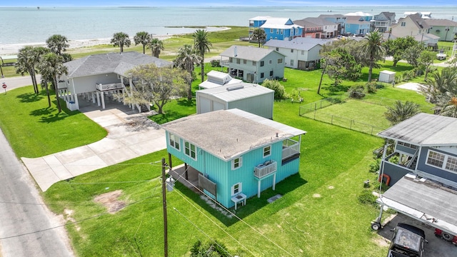 106 E Madison Ave, Port O Connor, TX 77982 - aerial perspective of suburban area featuring a large body of water