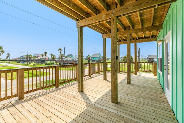 344 Thunder Rd, Surfside Beach, TX 77541 - wooden deck featuring a residential view