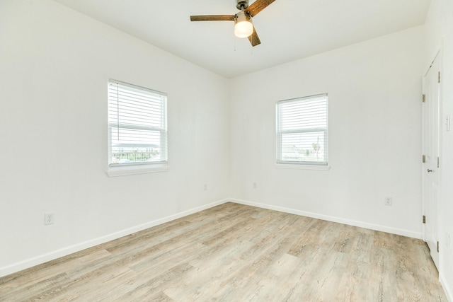 344 Thunder Rd, Surfside Beach, TX 77541 - spare room featuring a ceiling fan and light wood finished floors