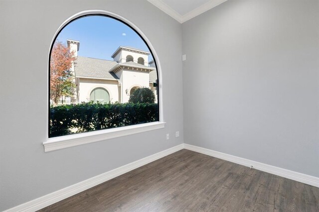 12832 Willow Centre Drive E And F, Houston, TX 77066 - unfurnished room featuring wood finished floors and ornamental molding