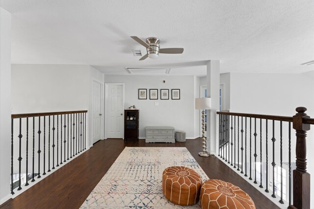 4807 Louisa Ct, Sugar Land, TX 77478 - hall featuring attic access and dark wood finished floors