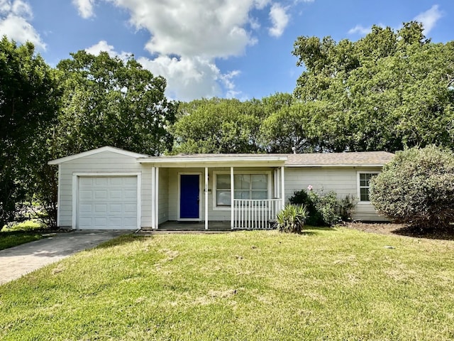 1826 Wayside Dr, Texas City, TX 77590 - single story home featuring covered porch, an attached garage, a front lawn, and driveway