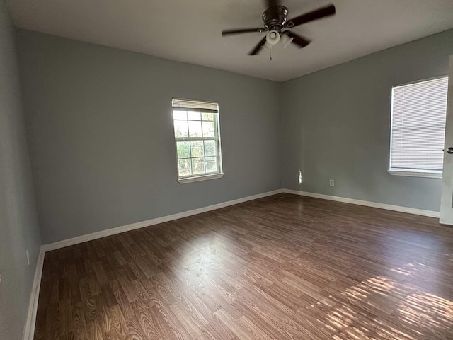 1826 Wayside Dr, Texas City, TX 77590 - empty room with wood finished floors and ceiling fan
