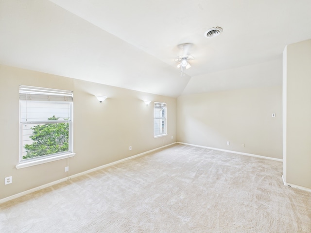 16911 Wortley Dr, Houston, TX 77084 - additional living space with carpet, a ceiling fan, and vaulted ceiling