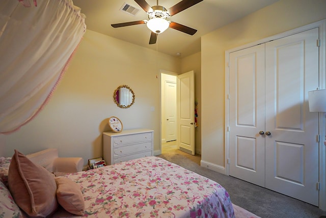 13114 Sierra National Dr, Humble, TX 77346 - carpeted bedroom with a closet and ceiling fan