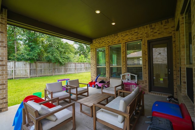 13114 Sierra National Dr, Humble, TX 77346 - view of patio featuring an outdoor hangout area