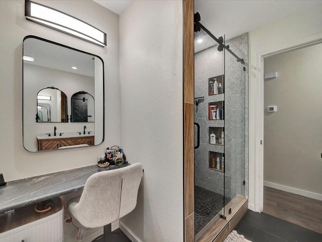 222 Beechnut Cir, Lufkin, TX 75904 - full bathroom with a stall shower and tile patterned floors