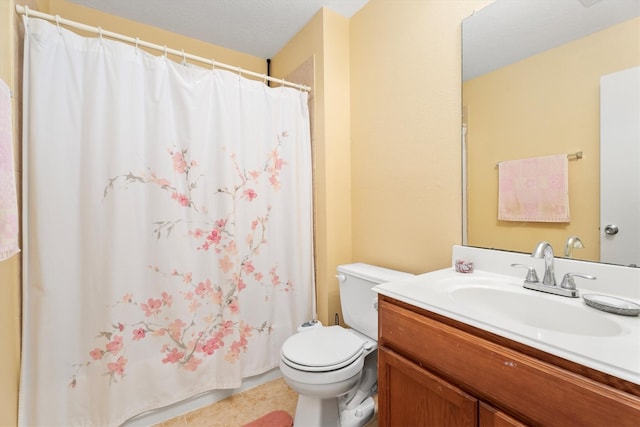 16307 Melody View Ct, Cypress, TX 77429 - full bathroom with vanity, curtained shower, and tile patterned floors