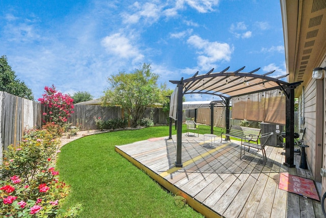 28961 San Bernard River Loop, Spring, TX 77386 - fenced backyard with a pergola and a deck
