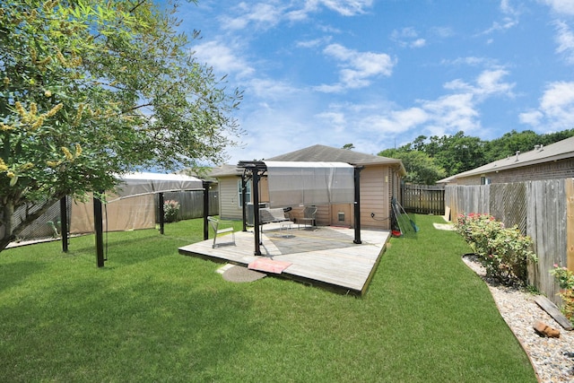 28961 San Bernard River Loop, Spring, TX 77386 - fenced backyard featuring a deck