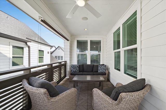 3410 Timbergrove Heights St, Houston, TX 77008 - balcony with an outdoor hangout area and ceiling fan