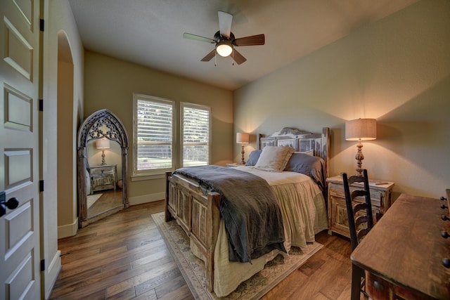 39577 Mesquite Dr, Hempstead, TX 77445 - bedroom with wood finished floors and a ceiling fan