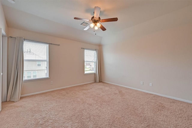 3306 Coopers Ridge Way, Houston, TX 77084 - spare room featuring light carpet, a ceiling fan, and vaulted ceiling