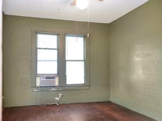 1233 Eagle Lake Rd, Sealy, TX 77474 - unfurnished room featuring cooling unit, wood-type flooring, and a ceiling fan