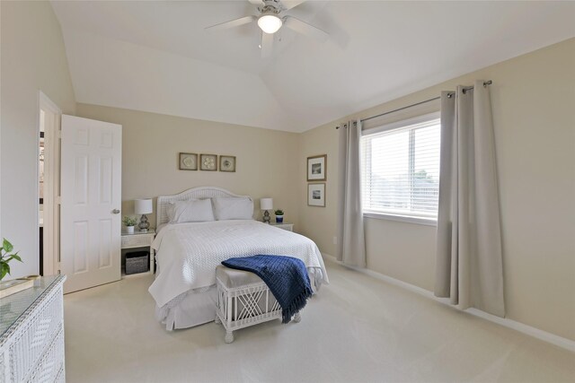 19538 Salt Grass Meadow Dr, Cypress, TX 77433 - carpeted bedroom with vaulted ceiling and a ceiling fan