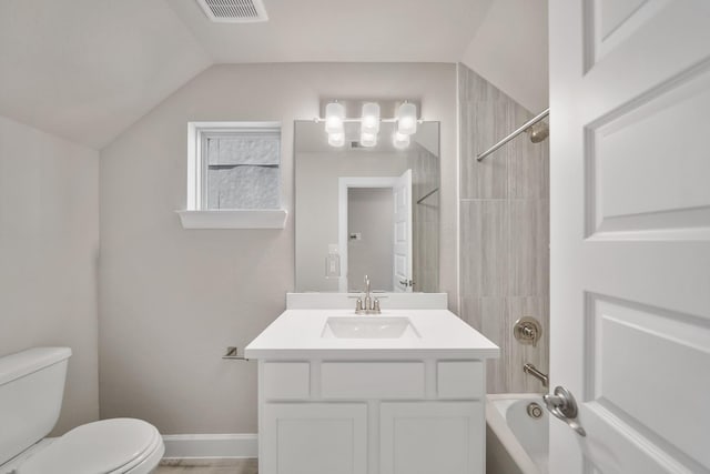 11929 Primrose Creek Trl, Houston, TX 77051 - full bathroom with vanity, tub / shower combination, and lofted ceiling