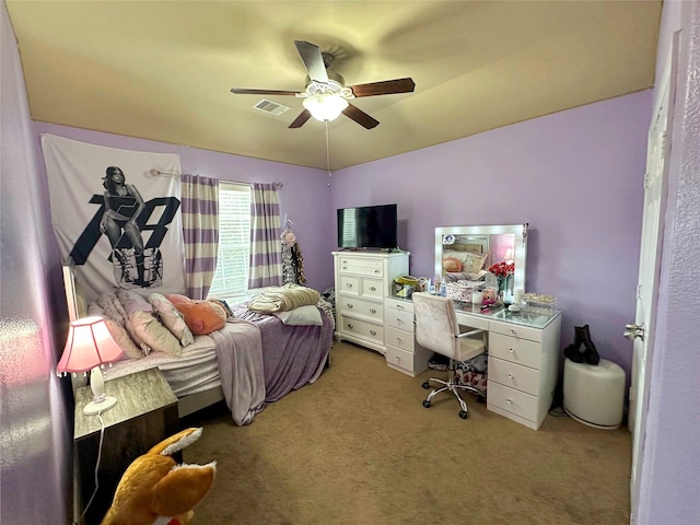17410 Sandalisle Ln, Richmond, TX 77407 - bedroom featuring light colored carpet and a ceiling fan