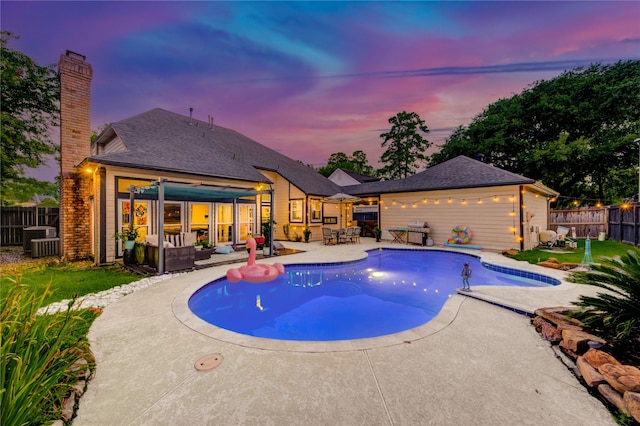 5631 Spring Lodge Dr, Houston, TX 77345 - view of pool with a patio, a fenced backyard, grilling area, and an outdoor hangout area
