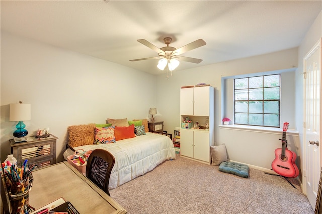 5631 Spring Lodge Dr, Houston, TX 77345 - bedroom featuring carpet and ceiling fan