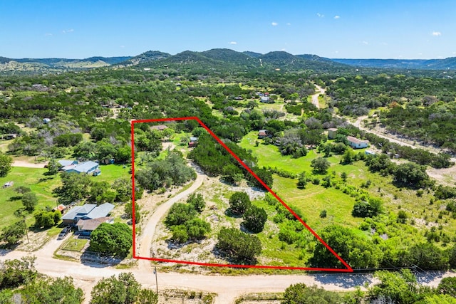 172 Candy Rd, Pipe Creek, TX 78063 - view of property location with property boundaries highlighted and a mountainous background