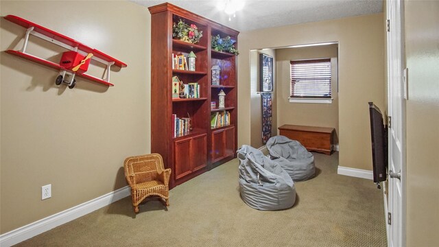 1401 Watson Dr, Deer Park, TX 77536 - living area with carpet flooring and baseboards