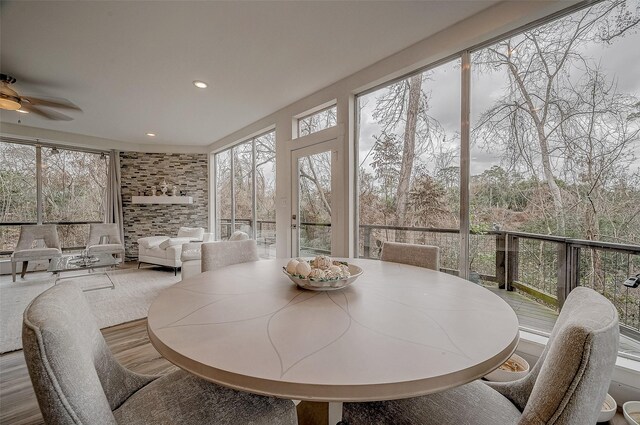 6628 Bayou Glen Rd Unit 6628, Houston, TX 77057 - sunroom featuring recessed lighting and wood finished floors