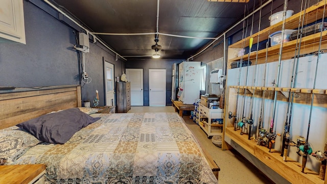 110 Four Master Rd, Freeport, TX 77541 - bedroom with finished concrete floors and a garage
