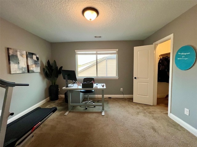 18718 Fairmont Springs Ct, Cypress, TX 77429 - office area with carpet and a textured ceiling