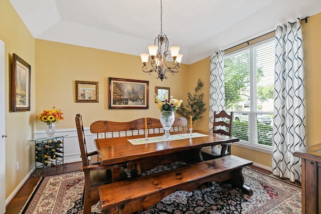 6430 Willow Pine Dr, Spring, TX 77379 - dining room featuring wood finished floors and a chandelier