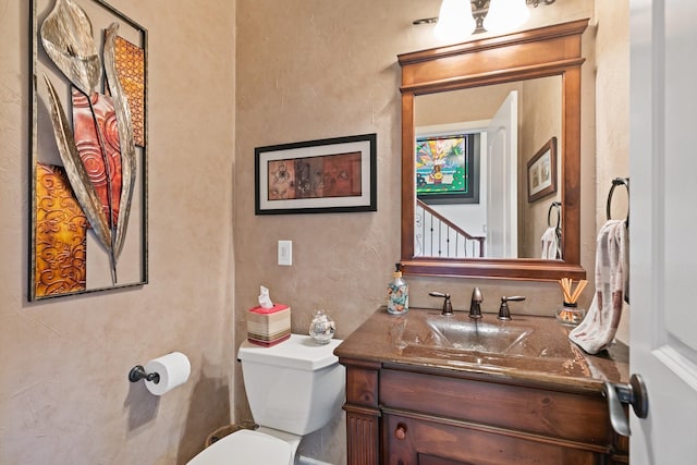6430 Willow Pine Dr, Spring, TX 77379 - half bathroom with vanity and a textured wall
