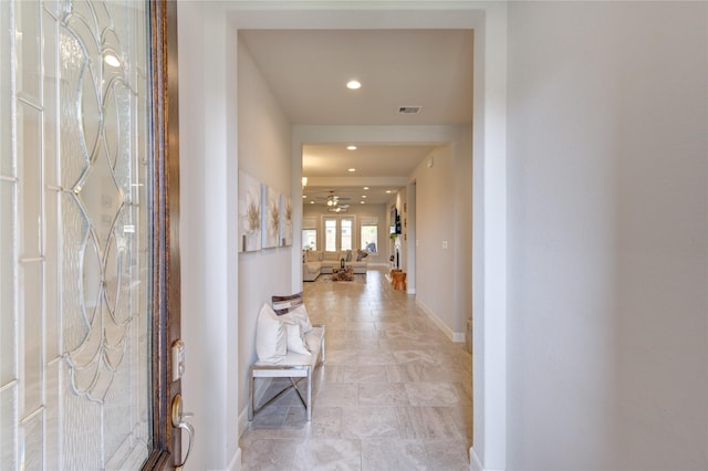 3502 Harper Ferry Pl, Katy, TX 77494 - foyer with recessed lighting and a ceiling fan