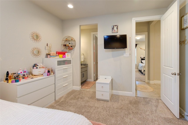 3502 Harper Ferry Pl, Katy, TX 77494 - bedroom featuring light carpet and recessed lighting