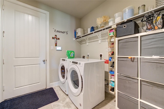 3502 Harper Ferry Pl, Katy, TX 77494 - laundry area featuring separate washer and dryer and light marble finish floors