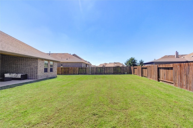 3502 Harper Ferry Pl, Katy, TX 77494 - fenced backyard featuring an outdoor hangout area