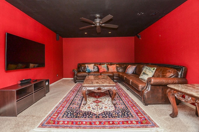 8711 Chamomile Meadow Trl, Katy, TX 77494 - carpeted living room with ceiling fan