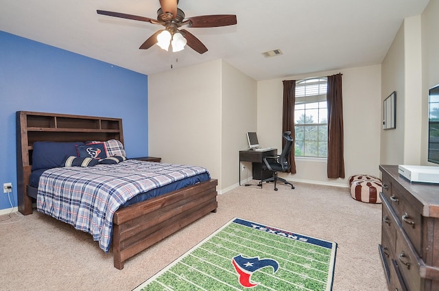 8711 Chamomile Meadow Trl, Katy, TX 77494 - bedroom featuring carpet flooring, a desk, and a ceiling fan