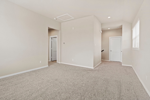 1919 Waters Branch Dr, Missouri City, TX 77459 - empty room featuring light colored carpet, attic access, and recessed lighting
