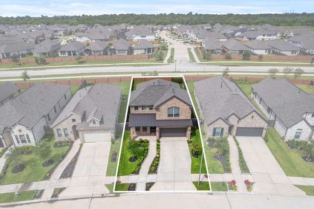 1919 Waters Branch Dr, Missouri City, TX 77459 - aerial perspective of suburban area featuring property boundaries highlighted