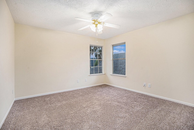 1726 Roaring Springs Ln, Seabrook, TX 77586 - carpeted spare room with ceiling fan and a textured ceiling