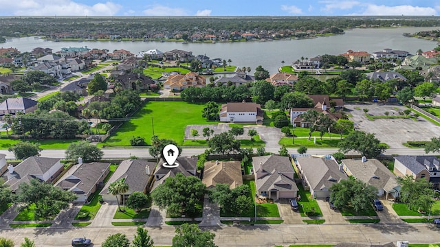 1726 Roaring Springs Ln, Seabrook, TX 77586 - aerial view of residential area featuring a large body of water