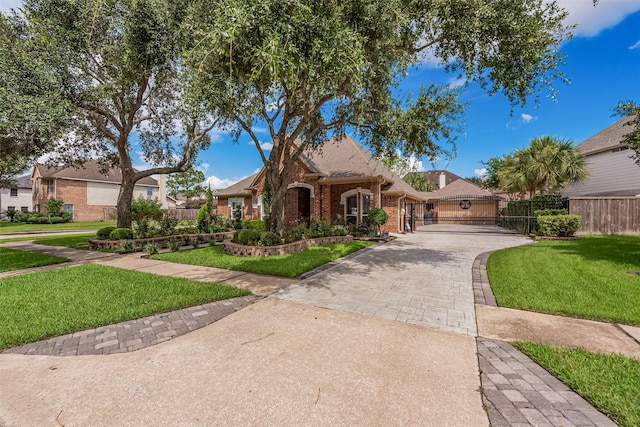 1013 Azalea Pointe, League City, TX 77573 - view of front facade featuring a gate, decorative driveway, and brick siding